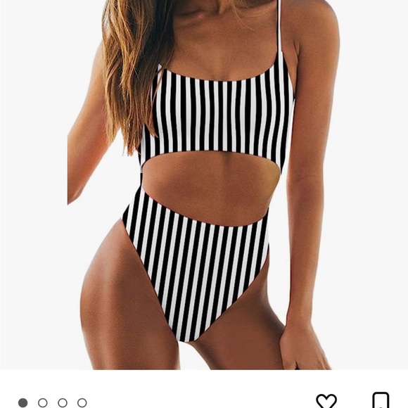 High waisted cutout one piece swimsuit - Picture 3 of 4